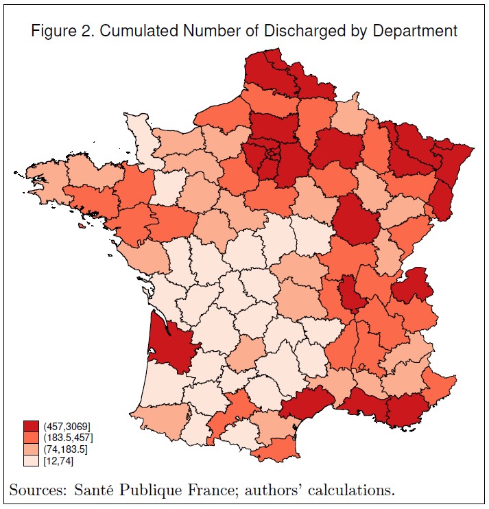 Cumulated Number of Discharged by Department